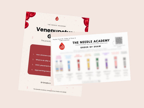 The Venepuncture Guide and the Order of Draw lanyard card together