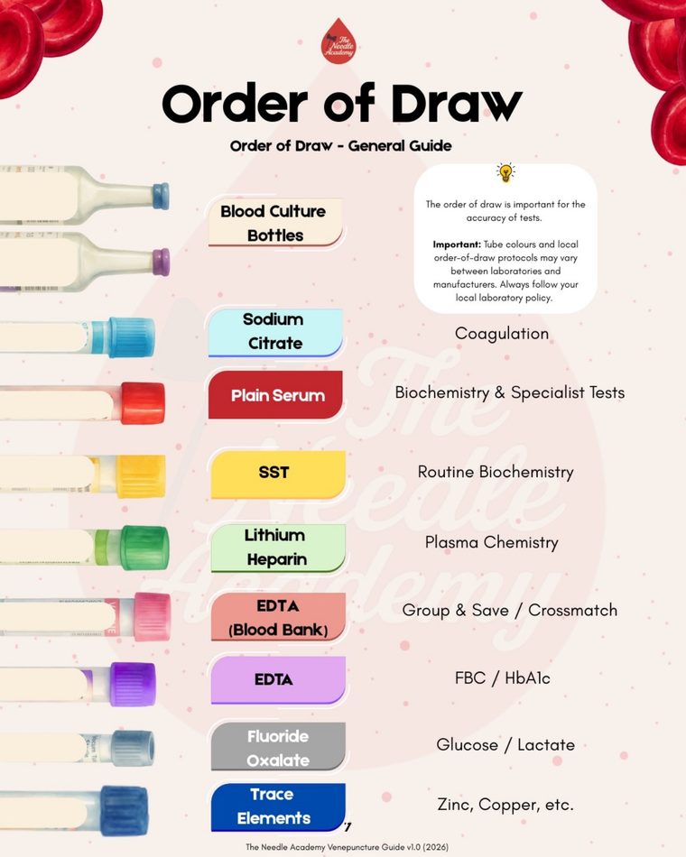 The full order of draw, tube by tube